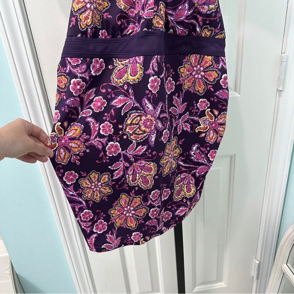 Motherhood Maternity Women’s XL Purple Floral Halter Swim Bathing Suit Top - Picture 2 of 9